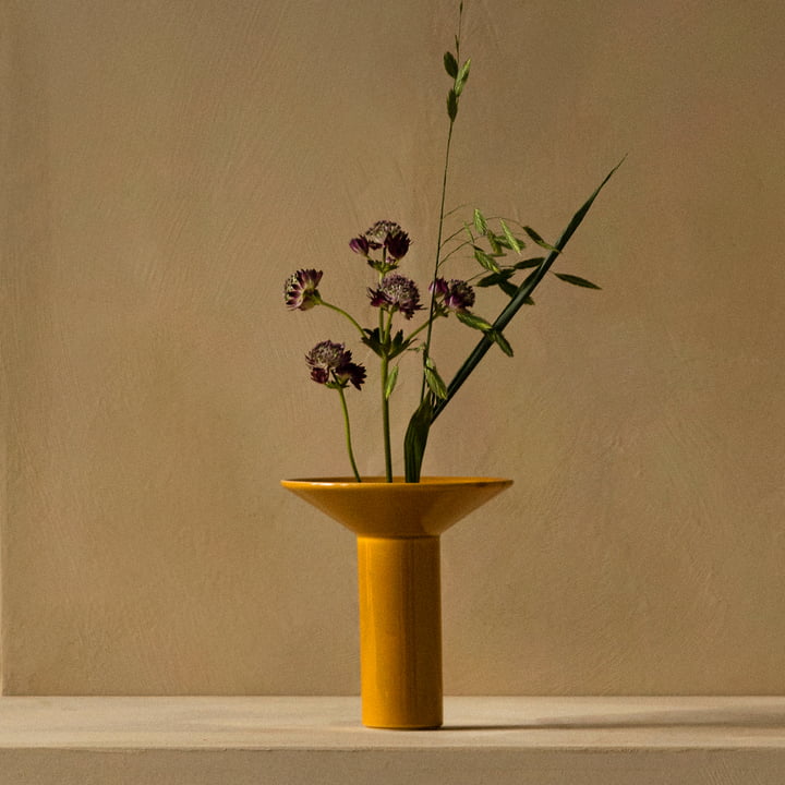 Hana Vase, ocker, H 14.5 cm von Audo