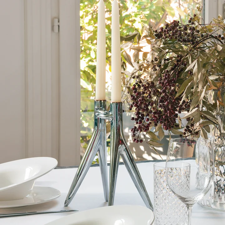 Abbracciaio Kerzenhalter, chrom glänzend von Kartell