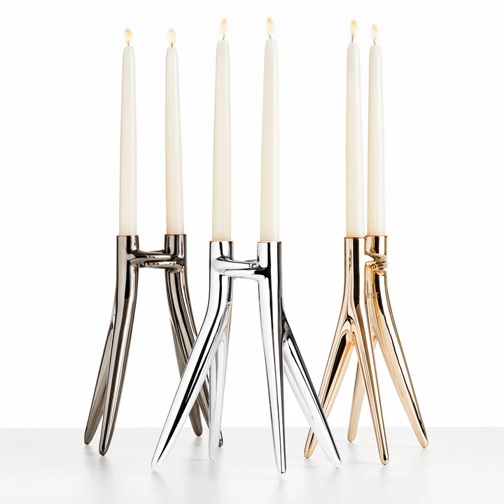 Abbracciaio Kerzenhalter, chrom glänzend von Kartell