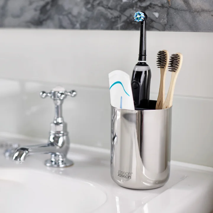 EasyStore Luxe Zahnbürstenhalter, stahl von Joseph Joseph
