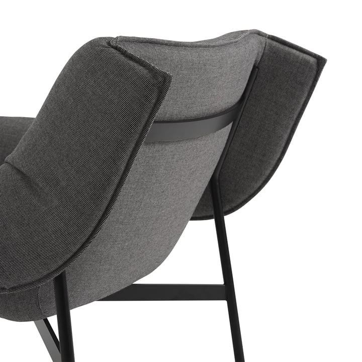 Muuto - Wrap Lounge Sessel, dunkelgrau, Sabi 151, Gestell schwarz