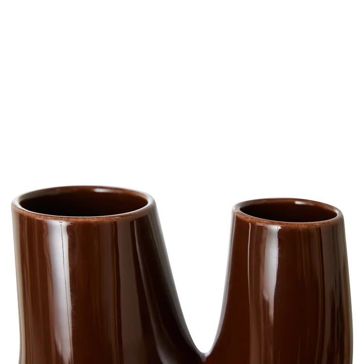 Keramik Vase Organic, L, espresso von HKliving