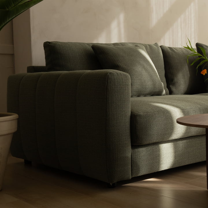 Bente 3-Sitzer Sofa, 230 x 100 cm, grün (Melina Inner Green 1242) von Nuuck