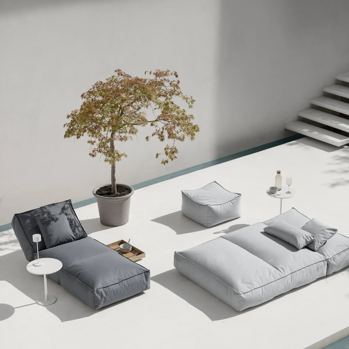 Stay Outdoor Kissen und Hocker, cloud von Blomus