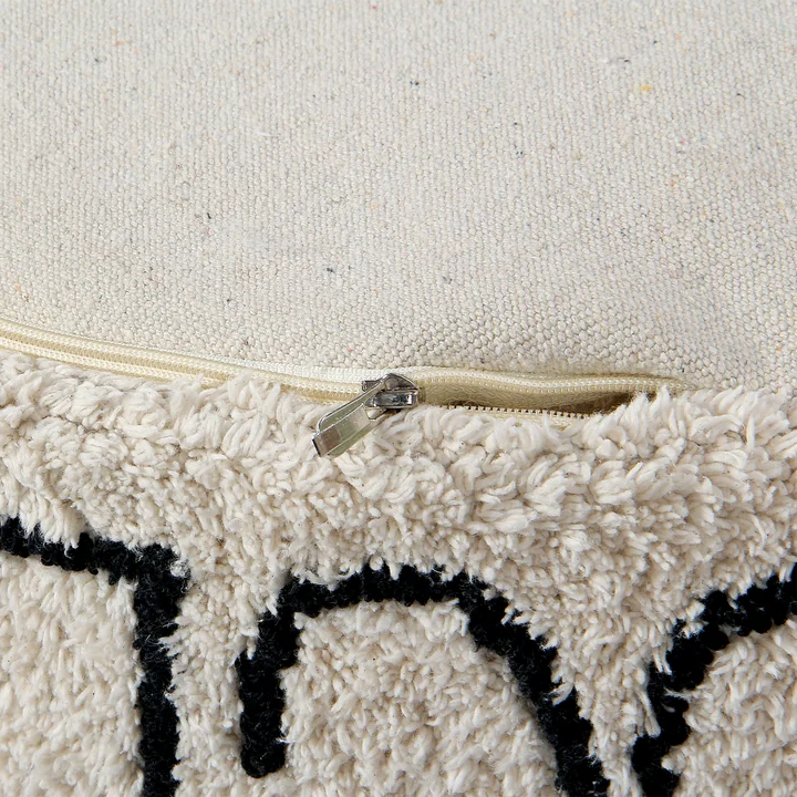 ABC Pouf, Ø 70 cm, natur / schwarz von Lorena Canals