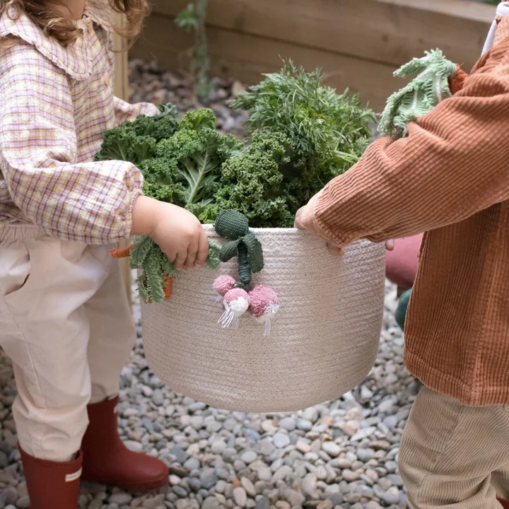 Aufbewahrungskorb, Veggies, natur / orange von Lorena Canals