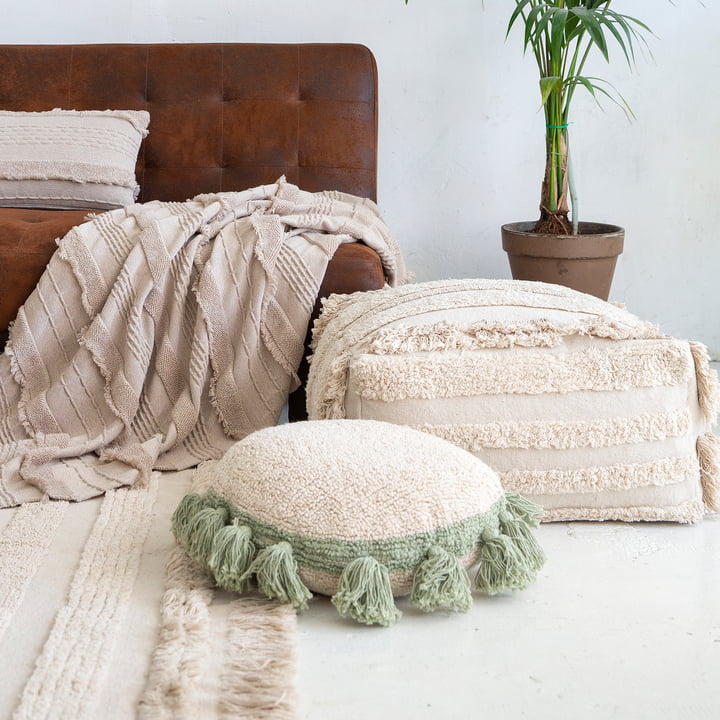 Early Hours Pouf, 54 x 54 cm, natur von Lorena Canals