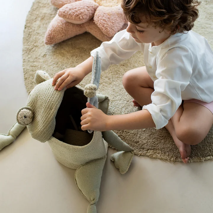 Spiel- und Aufbewahrungskorb, Fred the Frog, grün von Lorena Canals