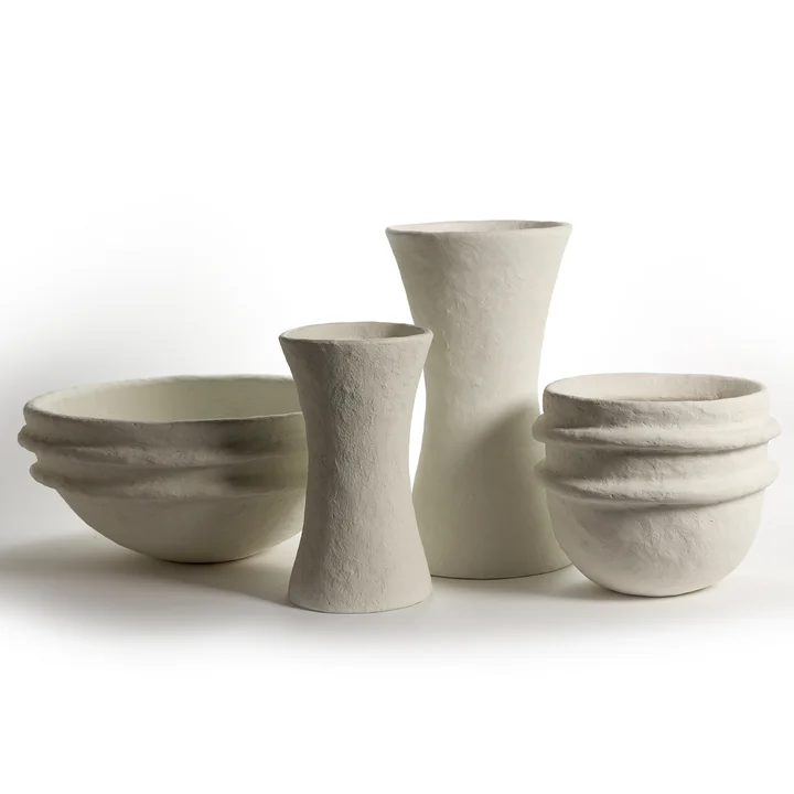 Earth Blumentopf und Schale von Serax in der Farbe weiß