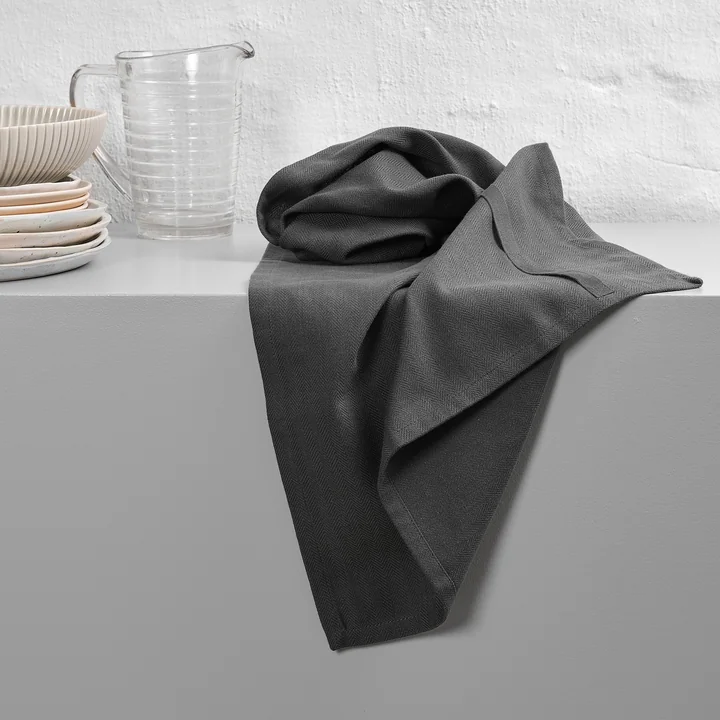 Geschirrhandtuch, 53 x 86 cm, dunkelgrau von The Organic Company