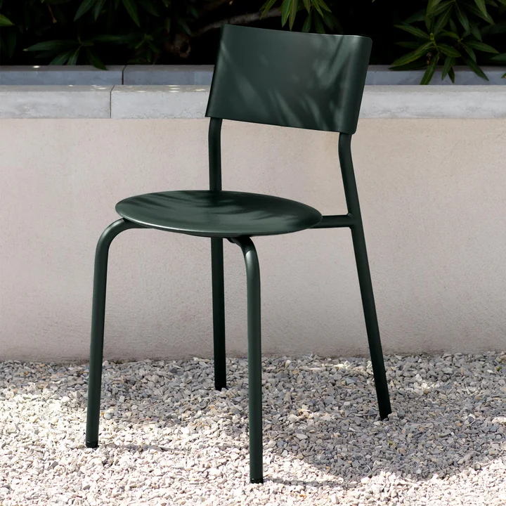 Gartenstuhl SSDr, recycled plastic / steel, waldgrün von TipToe