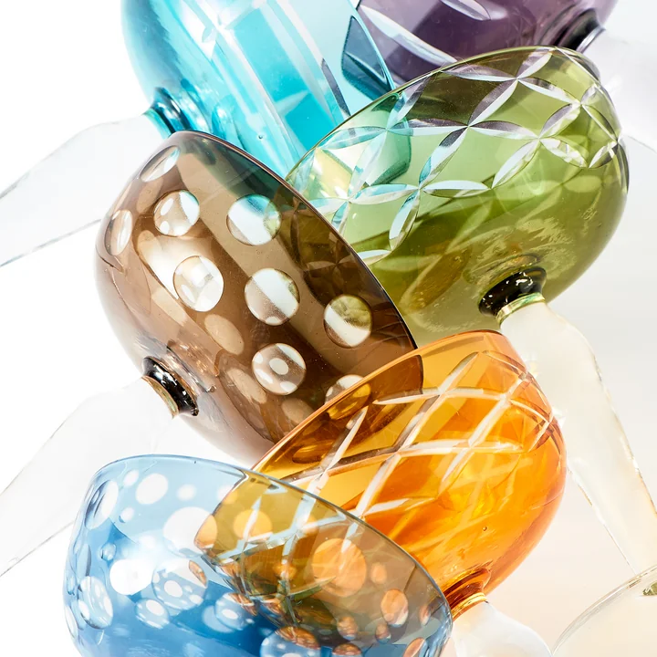 POLSPOTTEN - Cuttings Champagnerglas, Ø 10 cm, mehrfarbig (6er-Set)