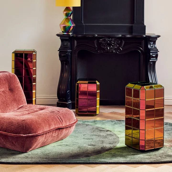 POLSPOTTEN - Pillar Pixel Beistelltisch, dunkelgrün