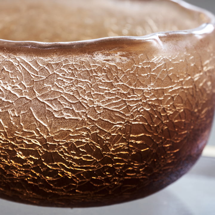 Crackle Teelichthalter von House Doctor in der Farbe braun