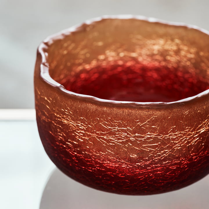 Crackle Teelichthalter von House Doctor in der Farbe rot