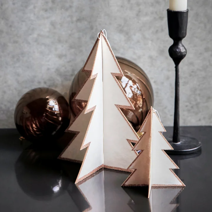 Threed Ornamente von House Doctor in der Ausführung weiß / gold (2er-Set)