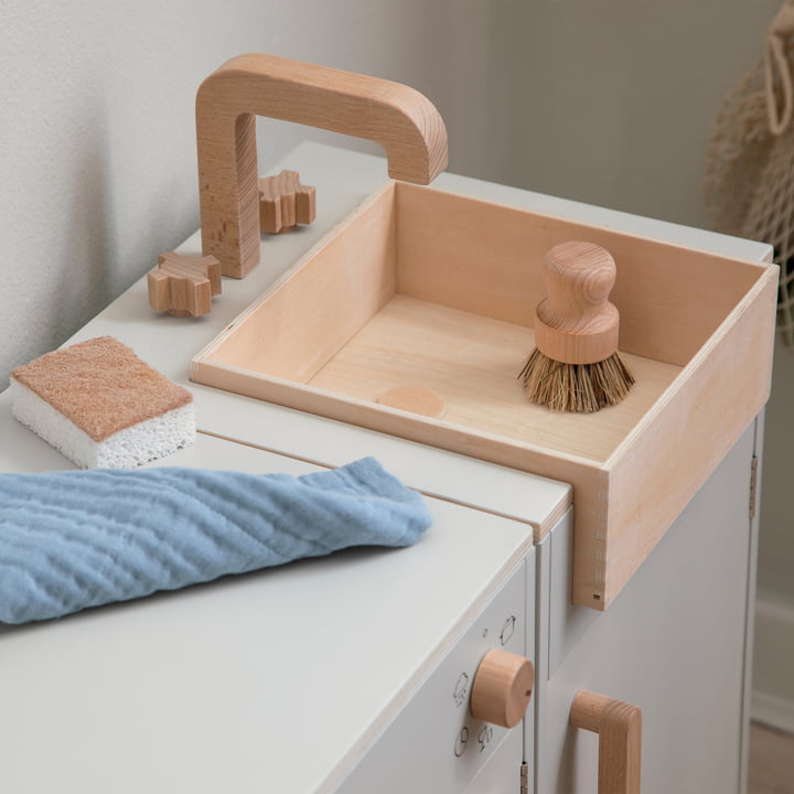 KIDchen Kinderküche aus Holz, Spülbecken, beige von Sebra