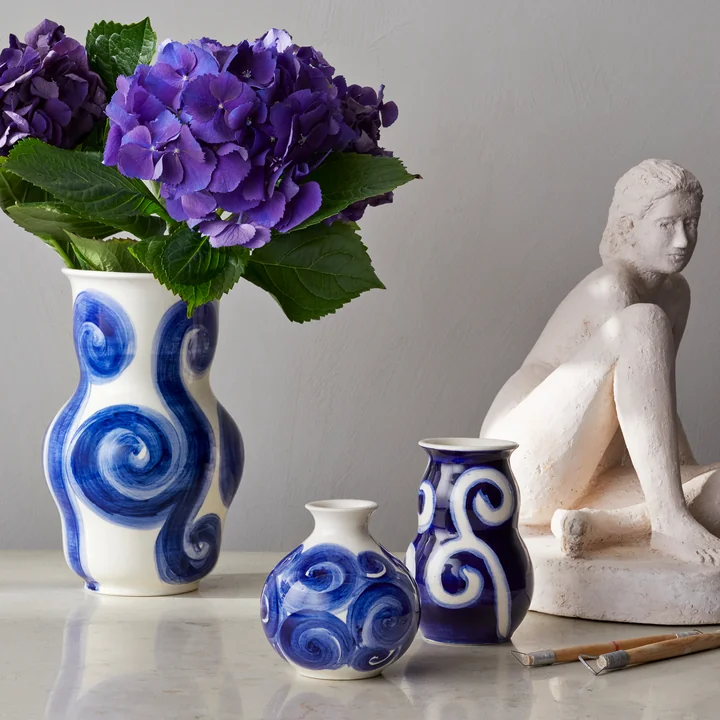 Tulle Vase von Kähler Design in der Farbe blau