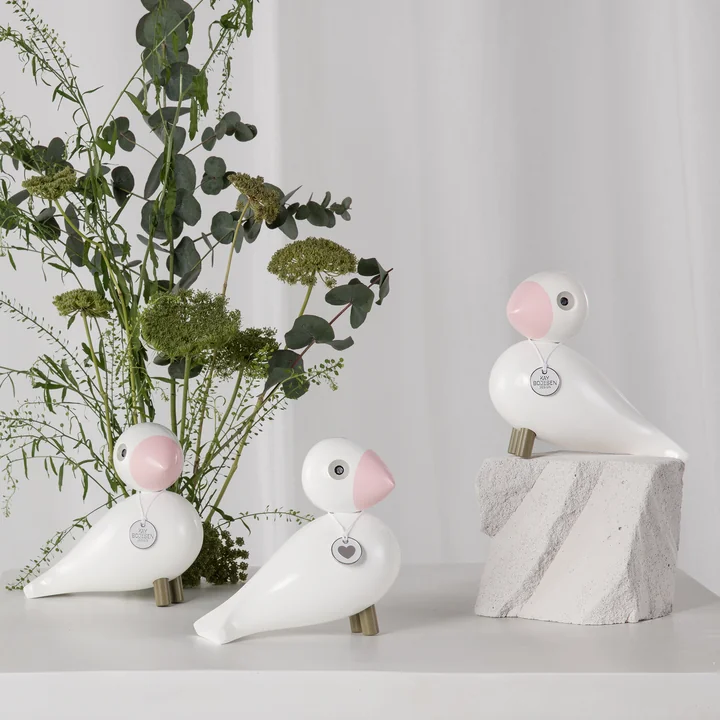 Singvogel Love Charity von Kay Bojesen in der Ausführung weiß / rosa