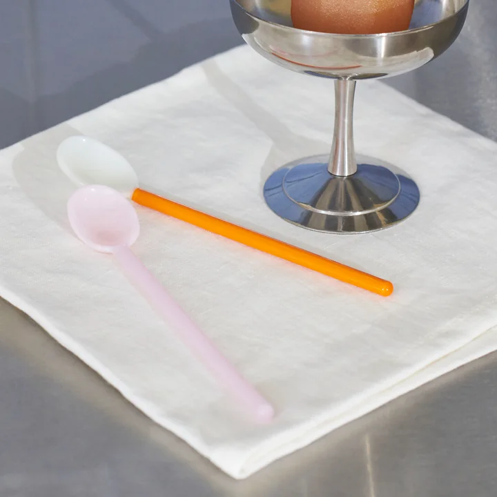 Glas-Löffel im Set von HAY in der Ausführung duo, hellrosa / hellorange (2er-Set)