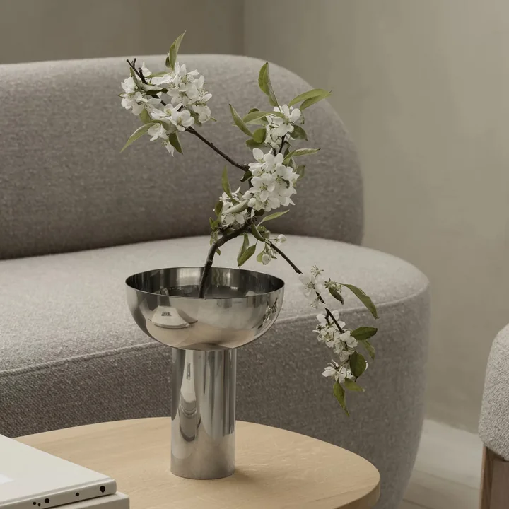 Miyabi Vase von Blomus in der Ausführung silber