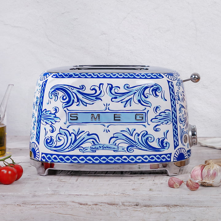 Smeg - 2-Scheiben Toaster TSF01, Dolce & Gabbana, blu mediterraneo