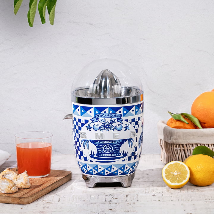 Smeg - Zitruspresse CJF01, Dolce & Gabbana, blu mediterraneo