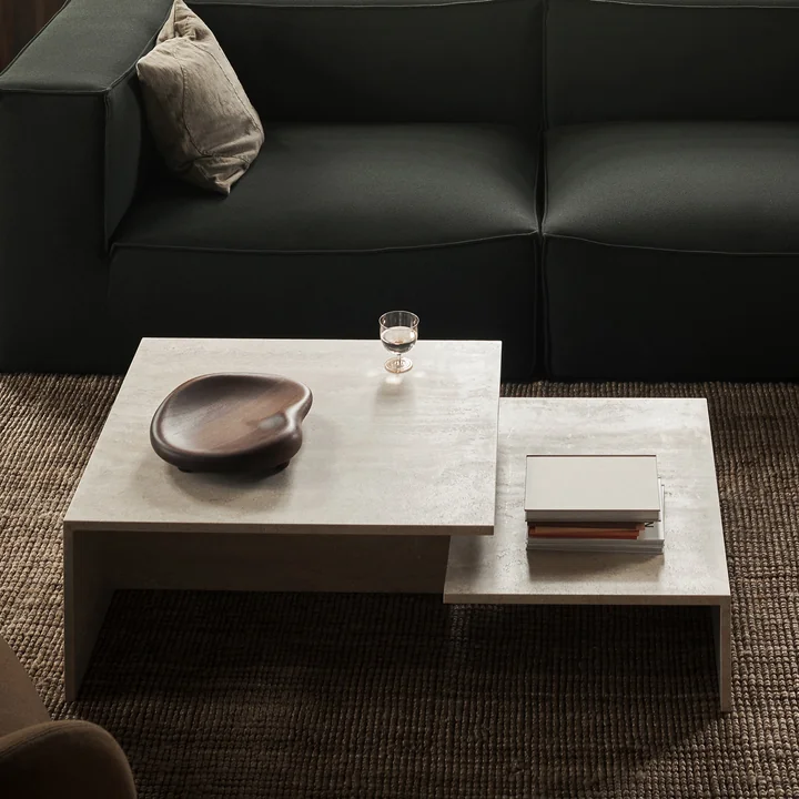 Distinct Grande Duo Couchtisch, Travertin-Stein von Ferm Living