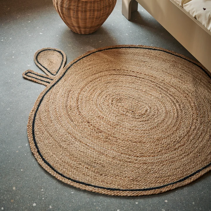 Juteteppich geflochten, Apfel / Natur von Ferm Living