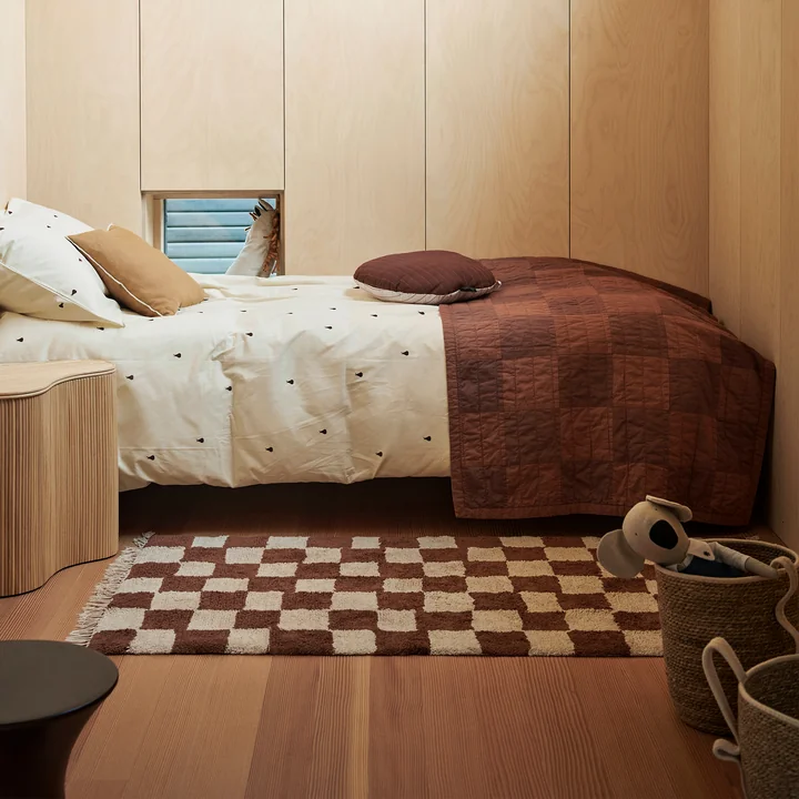 Ferm Living - Mara Teppich waschbar, 90 x 150 cm, rust / warm sand