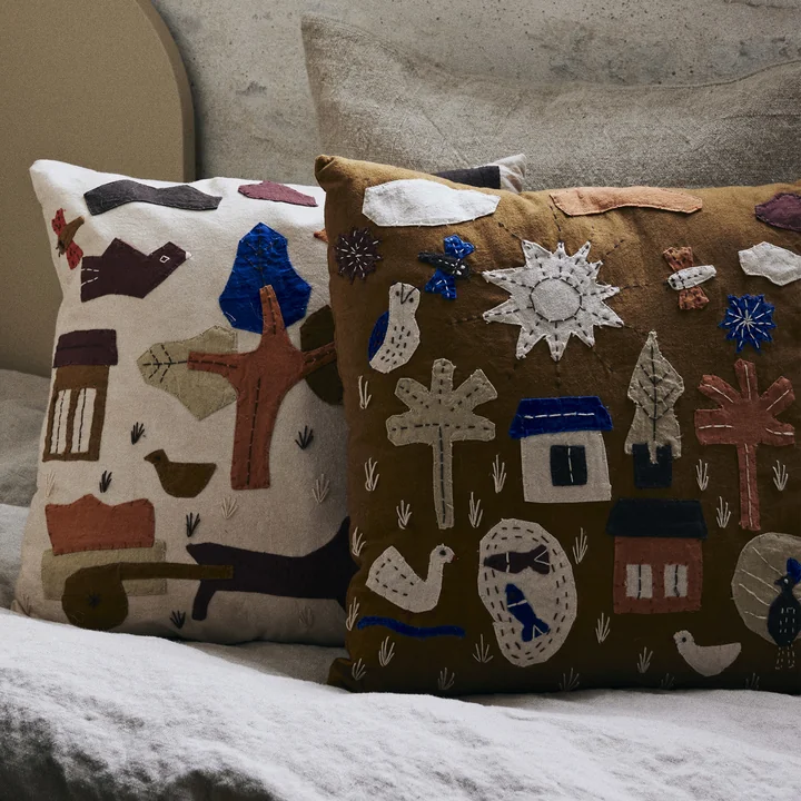 Ferm Living - Village Kissen, 40 x 40 cm