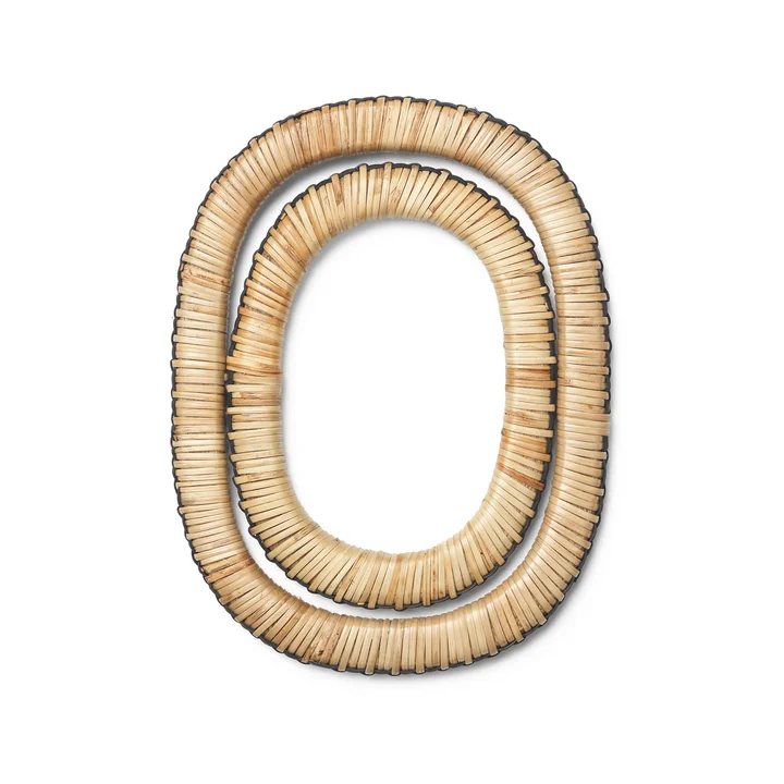 Ferm Living - Weave Untersetzer, natural / schwarz ( 2er Set)
