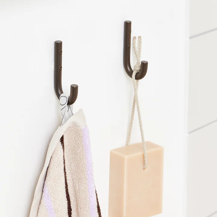 OYOY - Pieni Haken, brown brass (2er-Set)