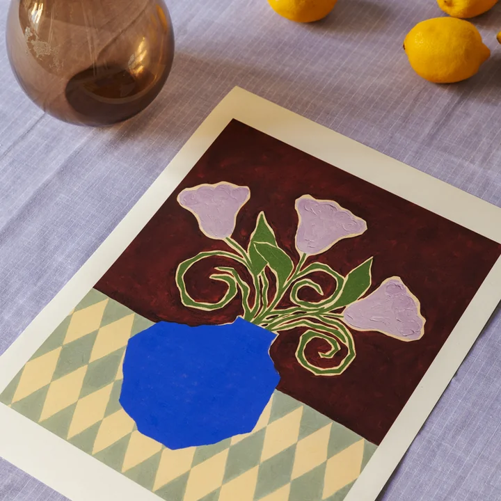 Purple Flowers von Carla Llanos für The Poster Club