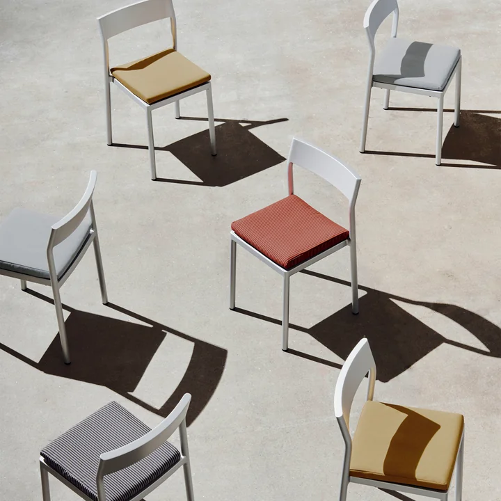 Type Stuhl, silbergrau mit Seat Cushion von HAY