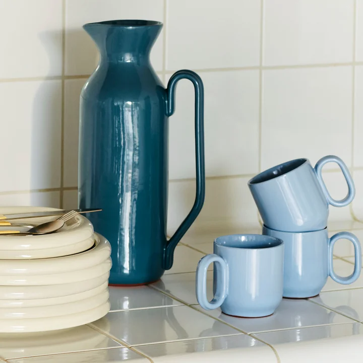 Barro Becher mit Henkel, hellblau von HAY