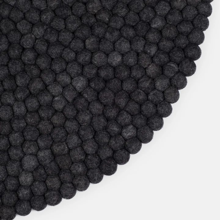myfelt - Hugo Filzkugelteppich rund anthrazit
