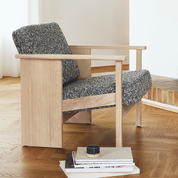 Block Loungesessel, Eiche geölt / schwarz-weiß 0004 (Zero) von Form & Refine