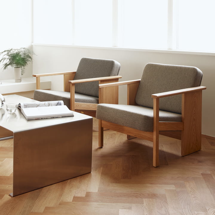 Block Loungesessel, Eiche geölt / braun 227 (Hallingdal 65) von Form & Refine