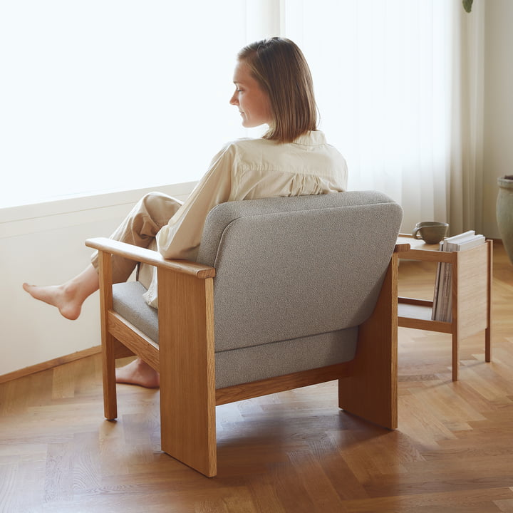 Block Loungesessel, Eiche / grau (Gabriel Grain) von Form & Refine