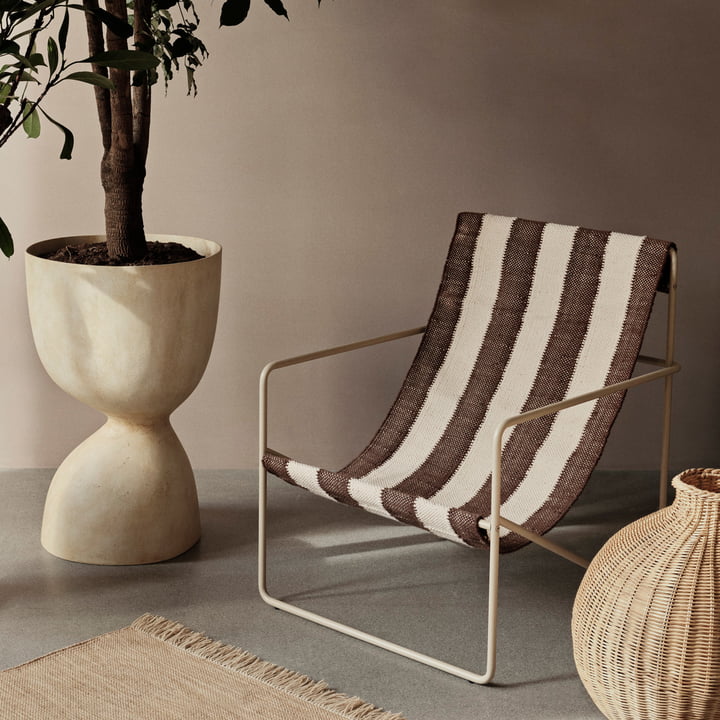 Desert Lounge Chair, cashmere / off-white, chocolate von ferm Living