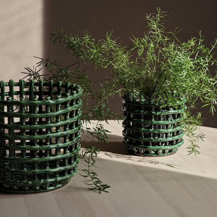 Keramik Körbe, emerald green von ferm Living