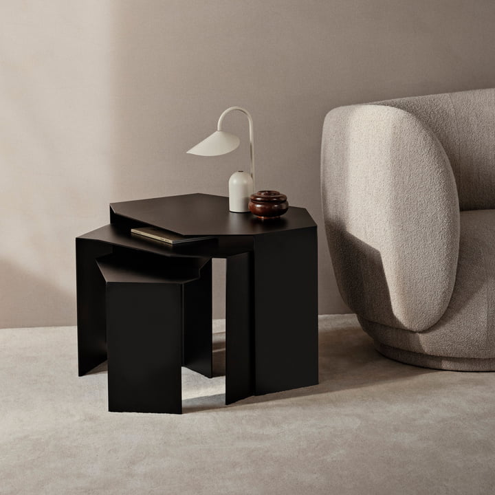 ferm Living - Shard Cluster Satztisch-Set, schwarz