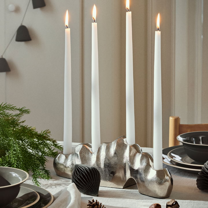 Lumos Kerzenständer, Silver Finish von Broste Copenhagen