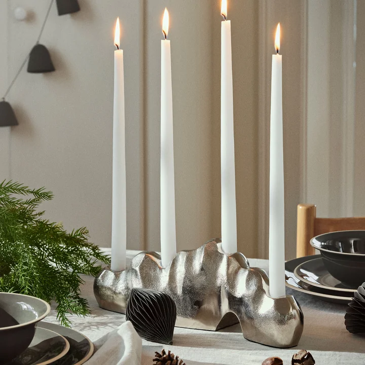 Lumos Kerzenständer, Silver Finish von Broste Copenhagen