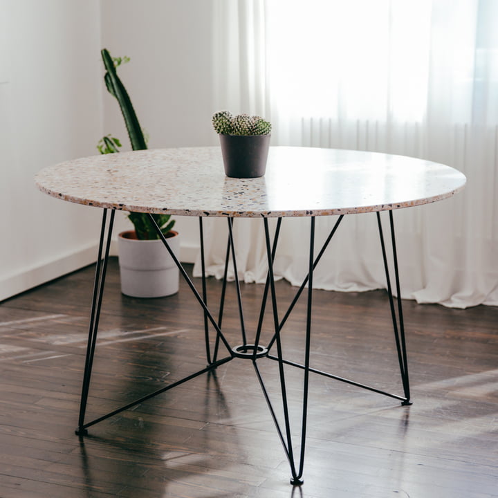 Acapulco Design - The Ring Table, H 74 x Ø 120 cm, Terrazzo Stein