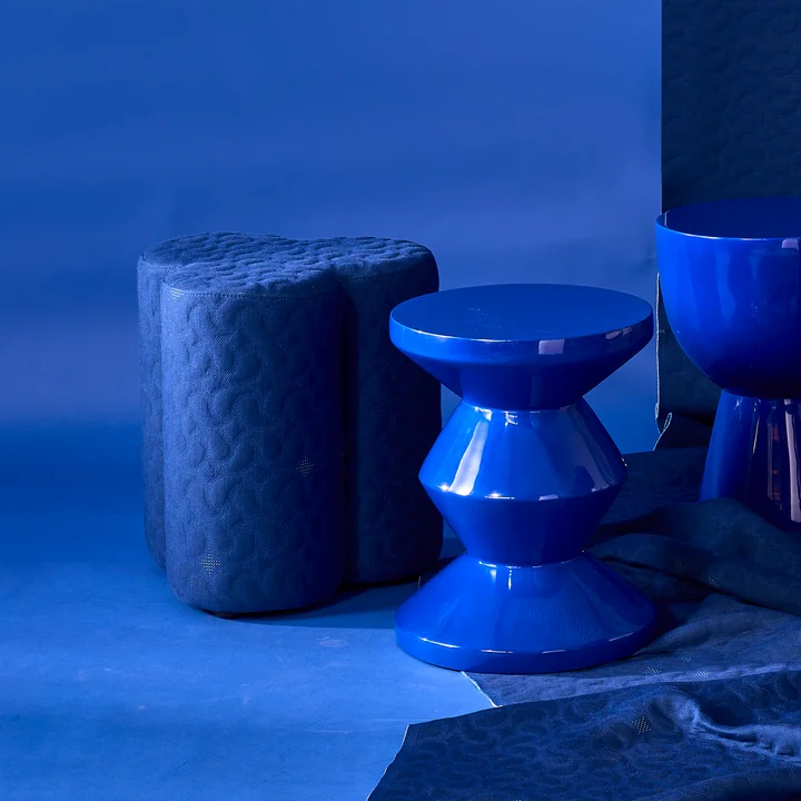 POLSPOTTEN - Clover x ByBorre Hocker, Ø 45 x H 37 cm, Swell, dunkelblau