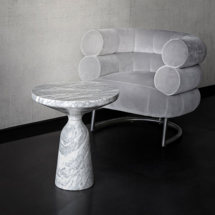 ClassiCon - Bell Beistelltisch, Marmor poliert (Grigio Nuvolato)