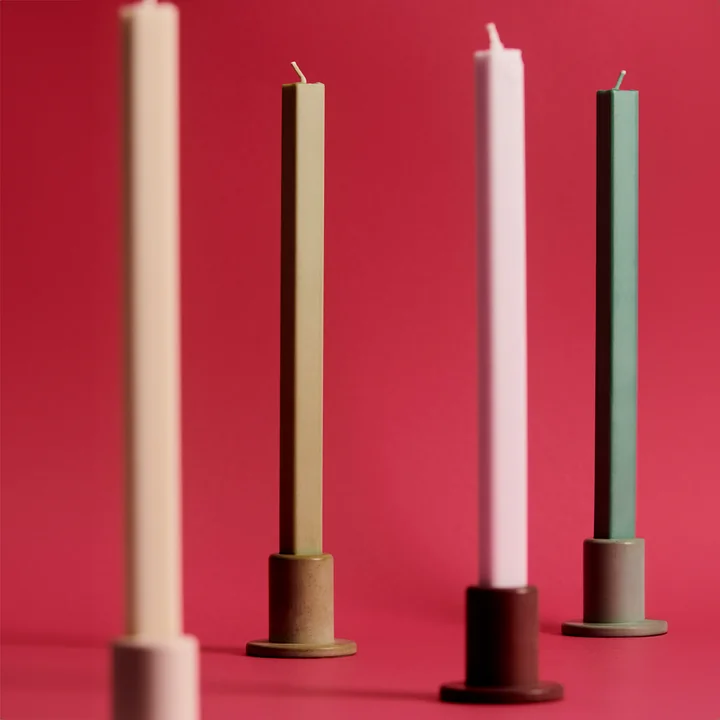 Hexagon Stabkerzen H 24 cm, fresh (4er-Set) von HAY