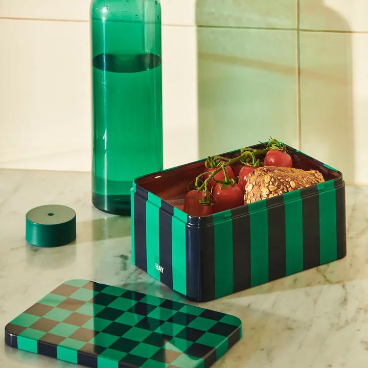 Tin Container S, grün / dunkelblau von HAY